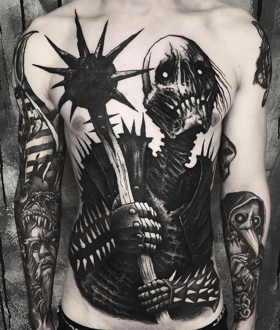 Tatuaje en estilo blackwork