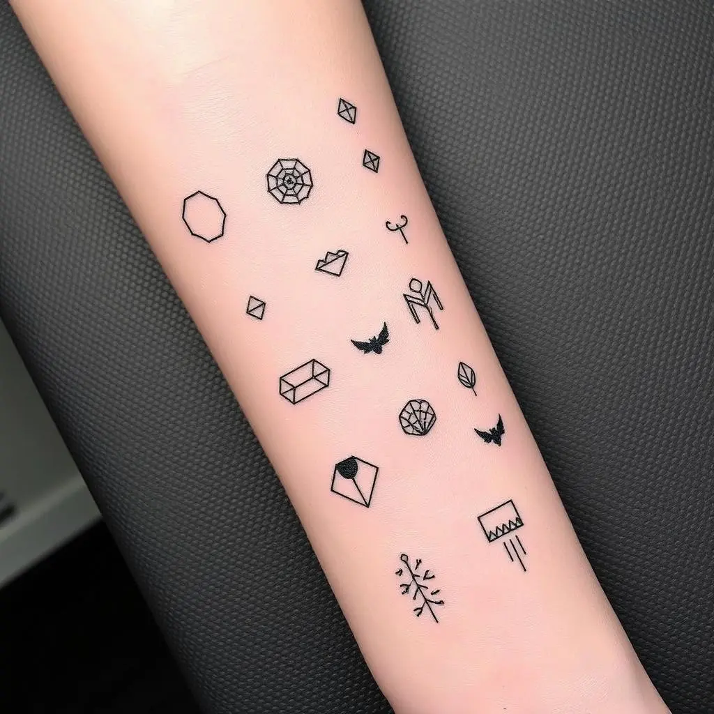 Detalle de tatuaje minimalista